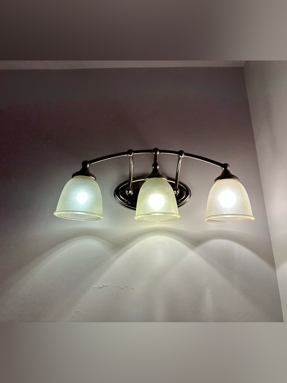 Sliver wall mounted lighting fixture with 3 bulbs